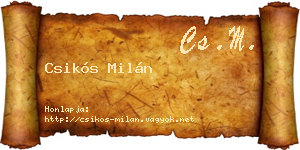 Csikós Milán névjegykártya