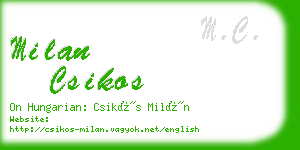 milan csikos business card